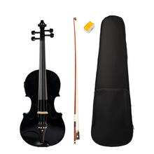 Violino elétrico acústico com estojo, preto, tamanho 4/4, breu para amantes da música 2024 - compre barato