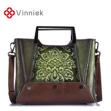 2020 New Genuine Leather Handbag Women Bags Vintage Luxury Shoulder Bag Designer Large Capacity Handmade Top-handle Tote Torebka 2024 - buy cheap