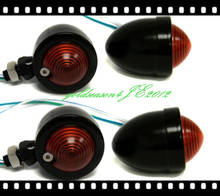 4~BLACK/RED BULLET Turn Signal Light fitting    for  Harley Bobber Custom Chopper Cafe Racer 2024 - buy cheap