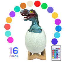 Thrisdar 16 Color 3D Dinosaur Egg Night Light With Remote Dinosaur Egg Desk Table Light Children Kids Baby Gift Toy's Light 2024 - buy cheap