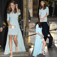 Kate Middleton Sky Blue Evening Dress High Low Celebrity Dress Formal Prom Party Event Gown 2024 - buy cheap