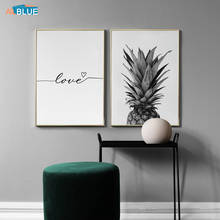 Nordic Home Decoration Paintings Love Quote Black And White Pineapple Poster Wall Art Print Canvas Picture For Living Room Decor 2024 - buy cheap