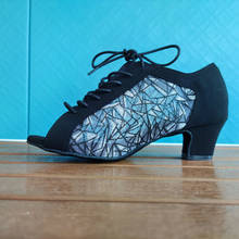 Professional Women Dancing Shoes Nubuck Latin Sala Ballroom Dance Shoes Ladies Latin Dance Shoes heeled 4.5cm Lace-up Dance Shoe 2024 - buy cheap