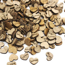 Mini Corazón de amor de madera para decoración de boda, accesorios para manualidades artesanales, decoración rústica para fiesta de boda, álbum de recortes, 100 Uds. 2024 - compra barato