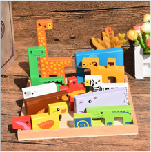 Montessori Toys Educational Wooden Toys for Children Early Learning 3D Animal cognitive matching 2024 - buy cheap