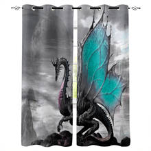 Magic Western Dragon-cortinas Retro para ventana, decoración del hogar, sala de estar, cocina, dormitorio 2024 - compra barato