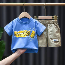 Summer Baby Boy Girl Cartoon Clothes Outfit Suit Cute Children Kids Boys T-shit+ Shorts 2Pcs/Set Toddler Casual Cotton Clothing 2024 - buy cheap