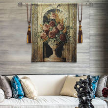 Tapiz de pared estilo europeo, decoración Floral para colgar en la pared, manta de tela, pinturas de Dobby, decoración para sala de estar 2024 - compra barato