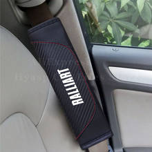 Capa de cinto de segurança do carro para mitsubishi ralliart textura de fibra carbono cinto de segurança alça de ombro almofada acessórios do carro 2024 - compre barato