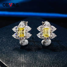 OEVAS 100% 925 Sterling Silver Earrings For Women Sparking High Carbon Diamond 5A+ Yellow Zircon Wedding Party Fine Jewelry 2024 - buy cheap