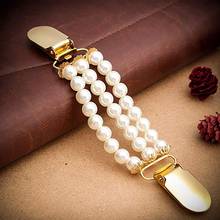 Fashion Women Imitation Pearl Cardigan Collar Clip Holder Dress Shawl Clasp Pin запонки женские 2020 2024 - buy cheap