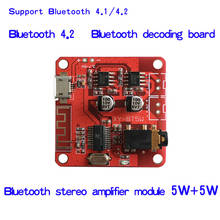DC 3.7~5V Bluetooth 4.2 Audio Receiver 5w+5w Stereo Power Amplifier Board 2024 - buy cheap