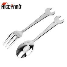 Niceyard chave forma louça utensílios de cozinha de aço inoxidável spanner colher garfo gadgets ferramentas cozinha acessórios 2024 - compre barato