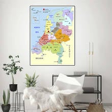 Картина на стену, 60 х90 см, с картой Нидерландов, художественный постер картина, для украшения гостиной, дома, школьные принадлежности на голландском языке 2024 - купить недорого