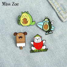 Fruit Enamel Pin Custom Dog popsicle Avocado Cat Bearberry Brooches Bag Lapel Pin Cartoon Badge Jewelry Gift for Kids Friends 2024 - купить недорого