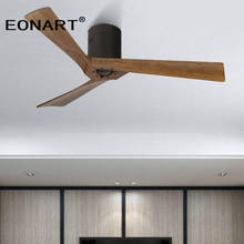 52 Inch modern led dc motor solid wood blade ceiling fan with remote control ceiling fixtures without lamp Wooden fans for home 2024 - buy cheap