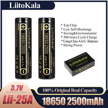 LiitoKala Lii-25A 18650 2500mah battery 20A discharge lithium batteries, 2500mAh electronic cigarette Power Battery 2024 - buy cheap