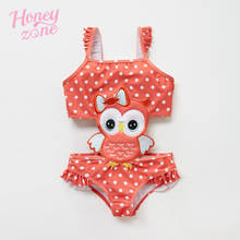 Honeyzone Girls Swimwear Infant 12M-8Y Kids Swimsuit Owl Ruffles Embroidery Baby Swimming Beach One Pieces Bathing Suit Roupa De 2024 - buy cheap