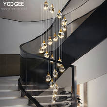 Ouro escada lustre de cristal decoração para casa luminária luxo ilha da cozinha restaurante sala estar pendurado led lâmpada cristal 2024 - compre barato
