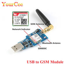 Módulo sim800c sim800 usb para gsm, placa de módulo módulo gsm gprs para mensagens de sms sem fio com antena quad-band 2024 - compre barato