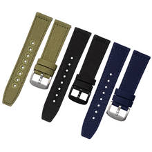 Canvas nylon watchband for S-eiko C-itizen T-udor R-olex strap bracelet black blue armygreen wristwatches band 22mm 2024 - buy cheap