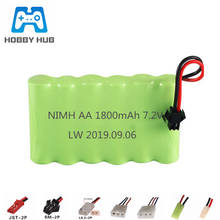 Hobby hub 7.2v 1800 mah bateria recarregável para carros rc barcos trens caminhões tanque arma 7.2v nimh bateria para barcos rc 1pcs 2024 - compre barato