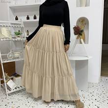 Мусульманская плиссированная Абая, модная мусульманская юбка, мусульманская одежда, Женская длинная юбка для мусульман 2024 - купить недорого