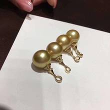 D720 Pearl Pendant Fine Jewelry 18K Solid Gold 11-12MM Fresh Water Golden Pearls Pendants for Women Fine Presents 2024 - buy cheap