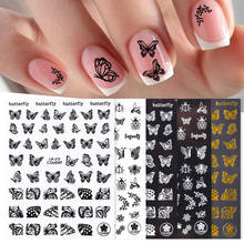 Объемные голографические наклейки для ногтей с бабочками, 1 шт., цветные переводные наклейки для ногтей «сделай сам», фольга, украшения 2024 - купить недорого