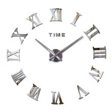 Relógio de parede decorativo acrílico espelhado, relógio de parede adesivo quartz para sala de estar 2024 - compre barato