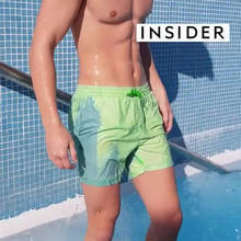 Shorts masculino para praia, roupa de banho curta com mudança de cor mágica e secagem rápida, verão 2021 2024 - compre barato