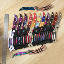 Nuevo cuchillo de mariposa de acero inoxidable para entrenamiento, cuchillo de mariposa CS GO, cuchillo plegable para juego de ataque, cuchillo sin filo, herramienta opaca 2024 - compra barato