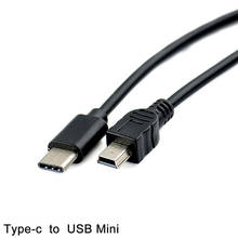 Adaptador usb tipo c 3.1 macho para mini usb 5 pinos b macho, adaptador otg cabo de dados para macbook mobile 30cm, 1 peça 2024 - compre barato