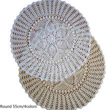 HOT Round lace cotton table place mat crochet coffee placemat pad drink coaster cup mug tea dining home doily Christmas kitchen 2024 - buy cheap