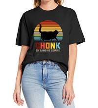 Chonk Cat Scale Meme Oh Lawd He Coming, camiseta divertida de gato Chonk Meme Unisex, camiseta de manga corta para mujer, Tops de algodón 100% 2024 - compra barato