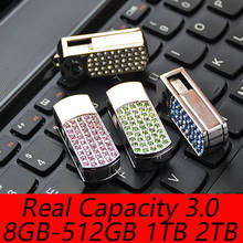 Jewelry Swivel Usb Flash Drive 3.0 128GB 16GB 32GB 64GB Crystal Pen Drive Pendrive 1TB 2TB Creativo Flash USB Memory Stick Gift 2024 - buy cheap