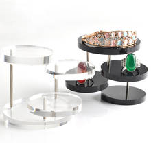 Quente nova jóias organizador jóias display stand claro 3 bandeja acrílico brinco pulseira colar display estande prateleira nds 2024 - compre barato