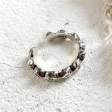 Женское кольцо в стиле панк, изящное Винтажное кольцо неправильной геометрической формы в стиле рок с текстурой, с изменяемым размером 2024 - купить недорого