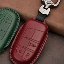 Leather Car Key Case Cover for Jeep Grand Cherokee Compass Patriot Dodge Journey Chrysler 300CRenegade Car Key Keychain 2024 - buy cheap