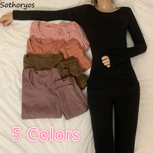 Women Thermal Underwear Sets High Elastic Female Long Johns Simple Couples Basic Thin Winter Skinny Undershirts Lounge Wear Chic 2024 - buy cheap