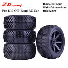 4Pcs ZD Racing 85mm Wheel Hub Rim & Rubber Tires For 1/10 Off-Road RC Car Buggy Tires Spare Parts Accessories Component 2024 - buy cheap