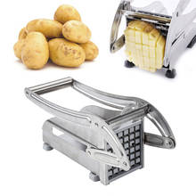Cortador de batatas fritas doméstico 2 lâminas, cortador, tira de batatas fritas, máquina picadora, ferramenta de cozinha, batata 2024 - compre barato