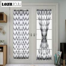 LOZUJOJU 1 Piece Door Curtains Rod Pocket Type Wavy Stripes Jacquard Home Decor Modern Tulle Design Kitchen Bedroom All Match 2024 - buy cheap