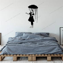 Umbrella Girl Rain Girl Room Hallway Portrait Home Window Removable Vinyl Wall Art Sticker Living Room Bedroom Decal CX1389 2024 - buy cheap