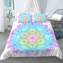 Capa de edredão estampa mandala 3d boêmia, conjuntos de roupa de cama para sala de dormir, capas de colcha com fronha, decoração de quarto de casa 2024 - compre barato