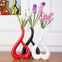 3D Ceramic Heart-Shaped Vase Flower Vases for Home Desktop Decor Floral Vases Beautiful Party Wedding Valentine's Day Ornament 2024 - buy cheap