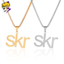 Rock Raper Letter SKR Necklace for Men Gold/Silver Color Hiphop Pendant Necklaces Stainless Steel Chains Necklace Women Jewelry 2024 - buy cheap