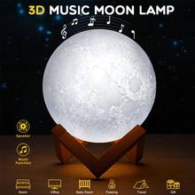 Music 3D Print  Moon Lamp Brightness Adjustable Night Lamp With Remote Control USB Rechargeable LED Night Light 2024 - buy cheap