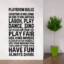 Playroom Rules Nursery Kids Children Quote Decal Sticker Wall Vinyl Decor Art Decal Family Home Wallpaper WL1054 2024 - buy cheap