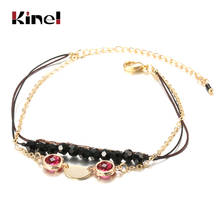 Kinel Vintage Crystal Beads Bracelet For Women Korean Handmade Beaded Flower Bangles Bracelet 2020 Charms Fashion Jewelry 2024 - buy cheap